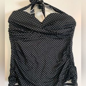 Miracle Suit Bathing Top Black and White Polka Dot